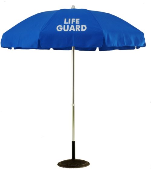 6.5 Ft. Aluminum Pop-Up Lifeguard Logo Umbrella - With Tilt